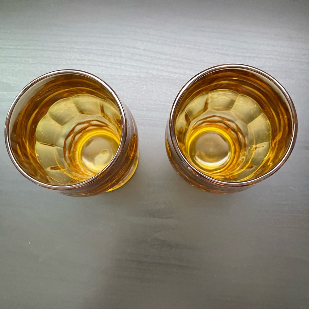Vintage Anchor Hocking Georgian Amber Honeycomb Glasses - Picture 5 of 8